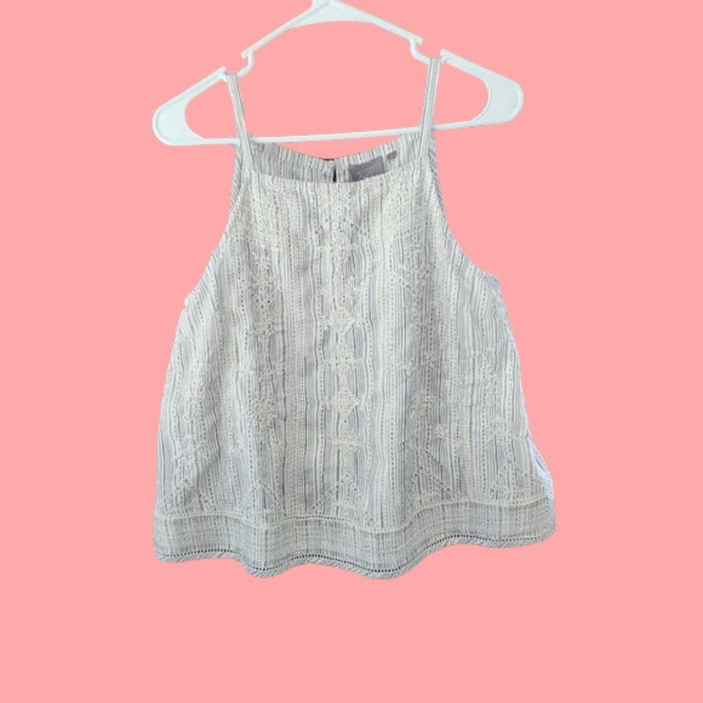 Anthropologie Vanessa Virginia tank sz 8 white